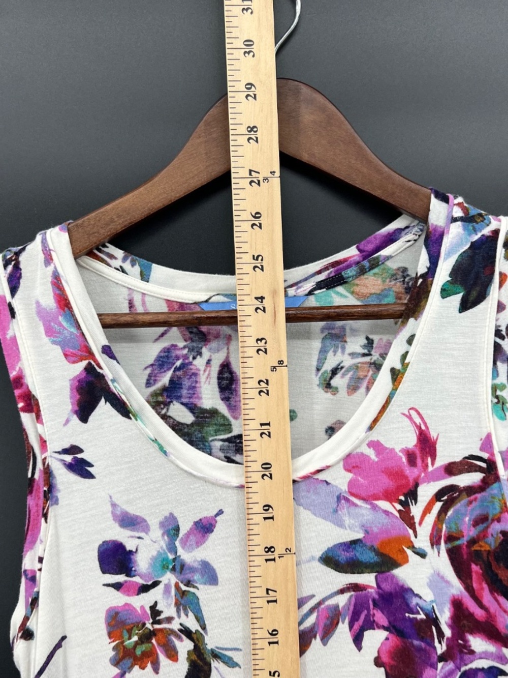 Simply Vera Vera Wang Women's Floral Print Sleeveless Tank Top Size Med Rayon - Picture 5 of 6